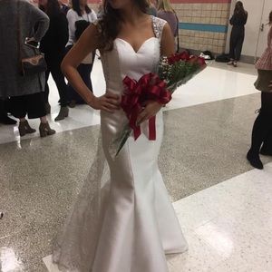 White pageant/prom dress.